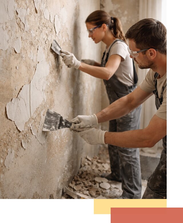 Снятие старой шпаклевки и подготовка поверхностей в Пензе