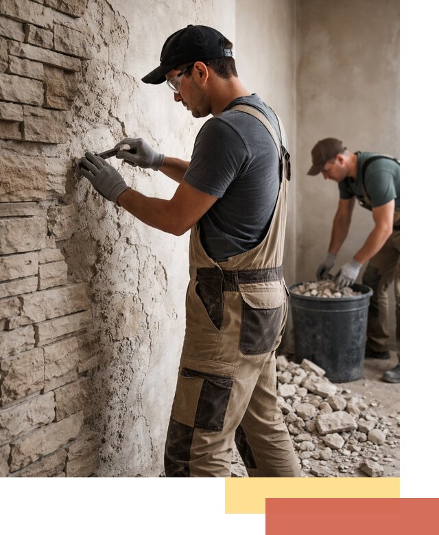 Демонтаж декоративного камня в Пензе профессионально и безопасно