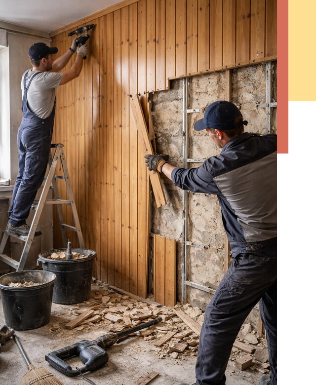 Демонтаж вагонки со стен в Пензе от 1488 руб. — снятие, удаление, срочно | ОТДЕЛОЧНИК-Пнз