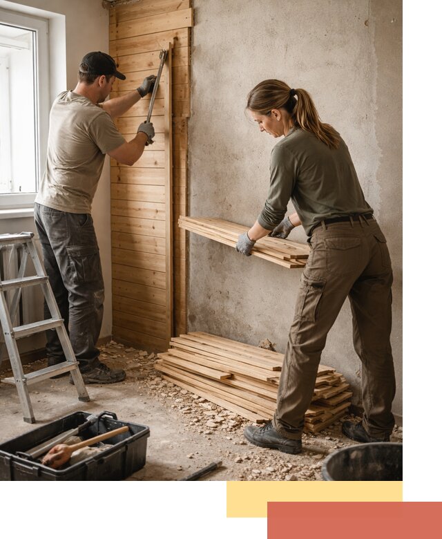 Демонтаж вагонки со стен в Пензе — профессиональный демонтаж