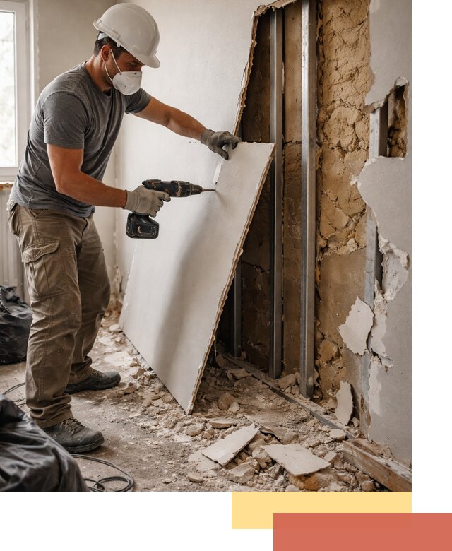 Демонтаж гипсокартона со стен в Пензе качественно и быстро