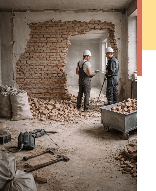 Демонтаж кирпичных стен в Пензе от 4311 руб. — быстро, недорого, под ключ | ОТДЕЛОЧНИК-Пнз