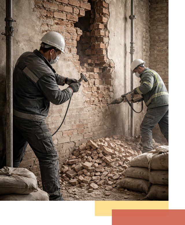 Демонтаж кирпичных стен в Пензе быстро и безопасно