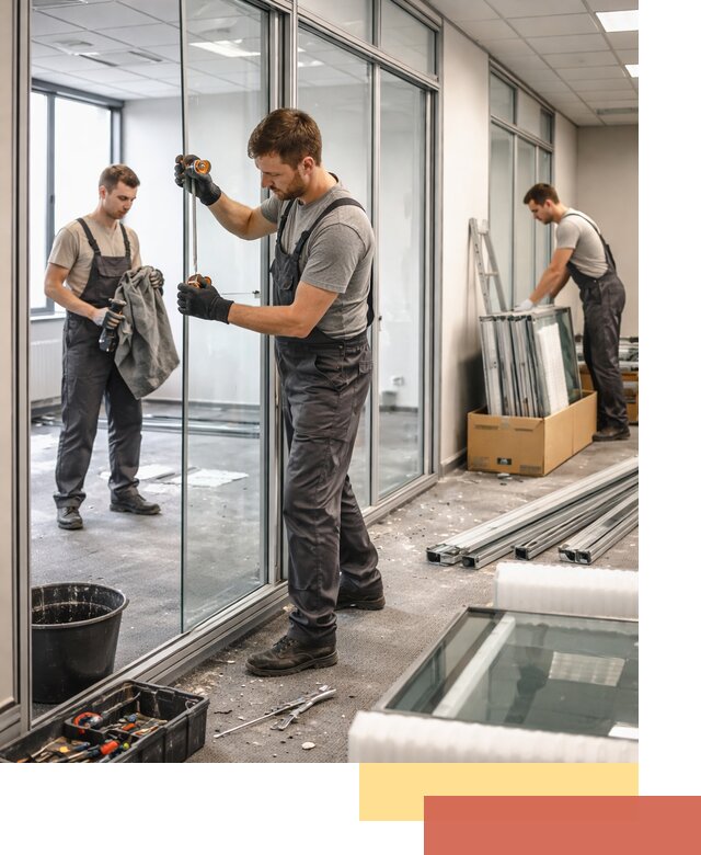 Демонтаж стеклянных перегородок в Пензе быстро и безопасно