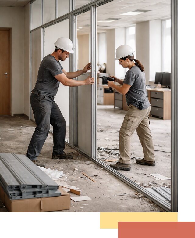 Демонтаж алюминиевых перегородок в Пензе быстро и аккуратно