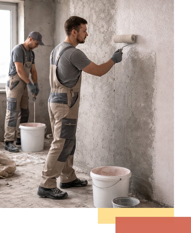 Нанесение бетоноконтакта на стены в Пензе для последующей отделки