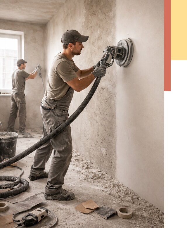 Шлифовка стен в Пензе от 1232 руб/м2 — быстро и недорого | ОТДЕЛОЧНИК-Пнз