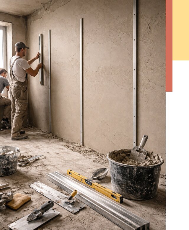 Штукатурка стен по маякам в Пензе от 5646 руб./м² — выравнивание под ключ | ОТДЕЛОЧНИК-Пнз