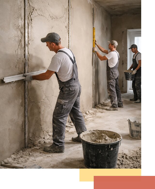 Штукатурка стен по маякам в Пензе — точная и ровная поверхность