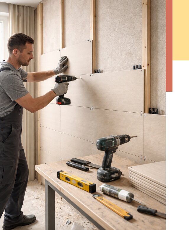 Монтаж МДФ панелей на стены в Пензе от 1283 руб. под ключ | ОТДЕЛОЧНИК-Пнз