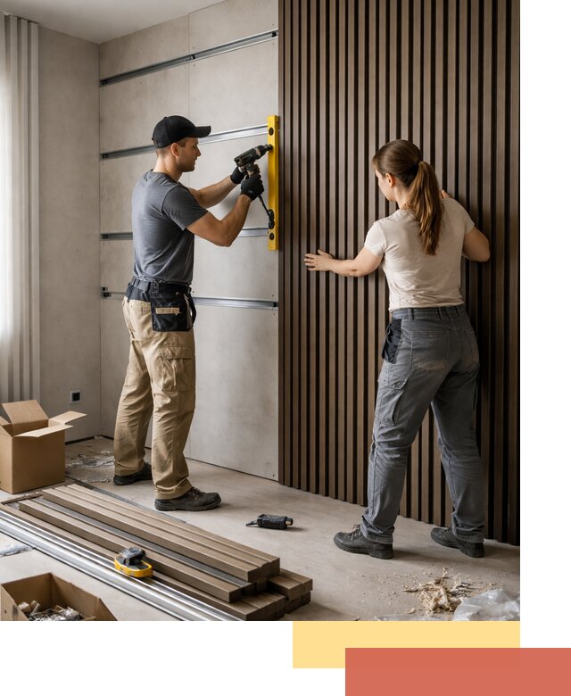 Монтаж реечных панелей на стены в Пензе