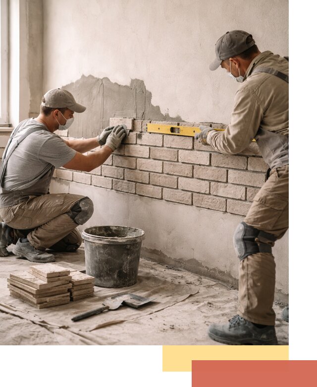 Монтаж декоративного кирпича профессионально в Пензе