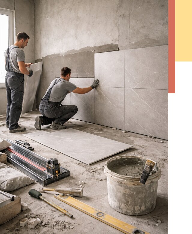 Облицовка стен керамогранитом в Пензе от 4311 руб./м² — услуги под ключ | ОТДЕЛОЧНИК-Пнз