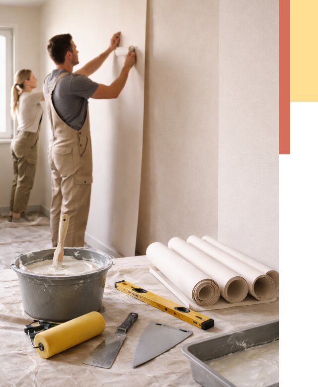 Поклейка бумажных обоев в Пензе от 5646 руб./м2 — быстро и недорого | ОТДЕЛОЧНИК-Пнз