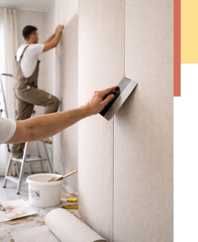 Поклейка текстильных обоев в Пензе от 4619 руб. под ключ | ОТДЕЛОЧНИК-Пнз