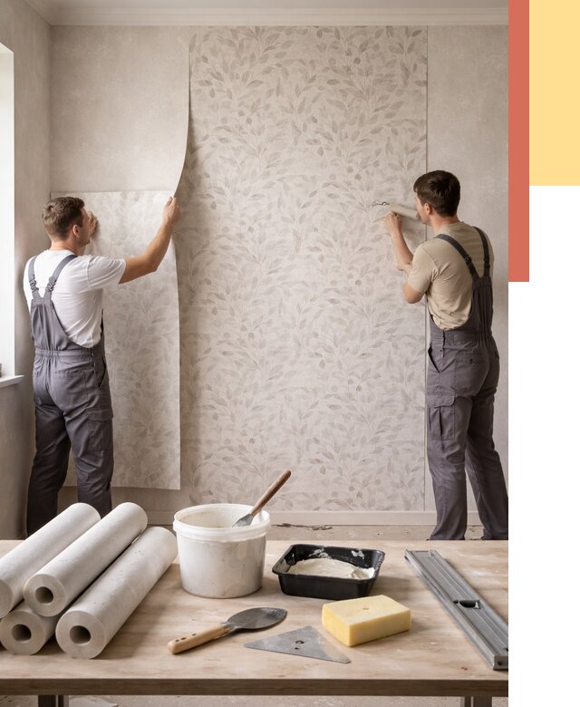 Поклейка обоев с подбором рисунка в Пензе от 3593 руб. | ОТДЕЛОЧНИК-Пнз - быстро и недорого