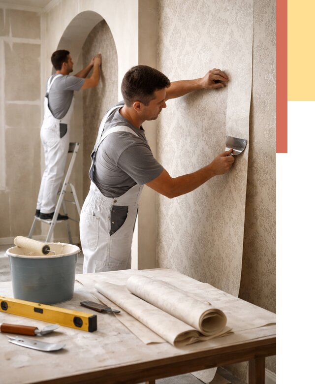 Поклейка обоев на сложные стены в Пензе от 2874 руб. под ключ | ОТДЕЛОЧНИК-Пнз