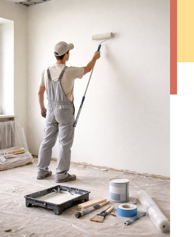 Покраска стен водоэмульсионной краской в Пензе от 462 руб. за м² | ОТДЕЛОЧНИК-Пнз