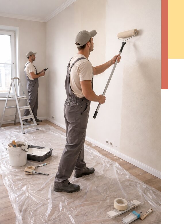 Покраска стен акриловой краской в Пензе от 3593 руб./м² — быстро и недорого | ОТДЕЛОЧНИК-Пнз