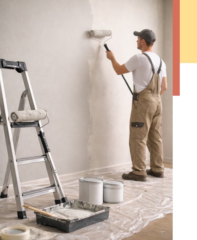 Покраска стен латексной краской в Пензе от 4619 руб. за м2 | ОТДЕЛОЧНИК-Пнз