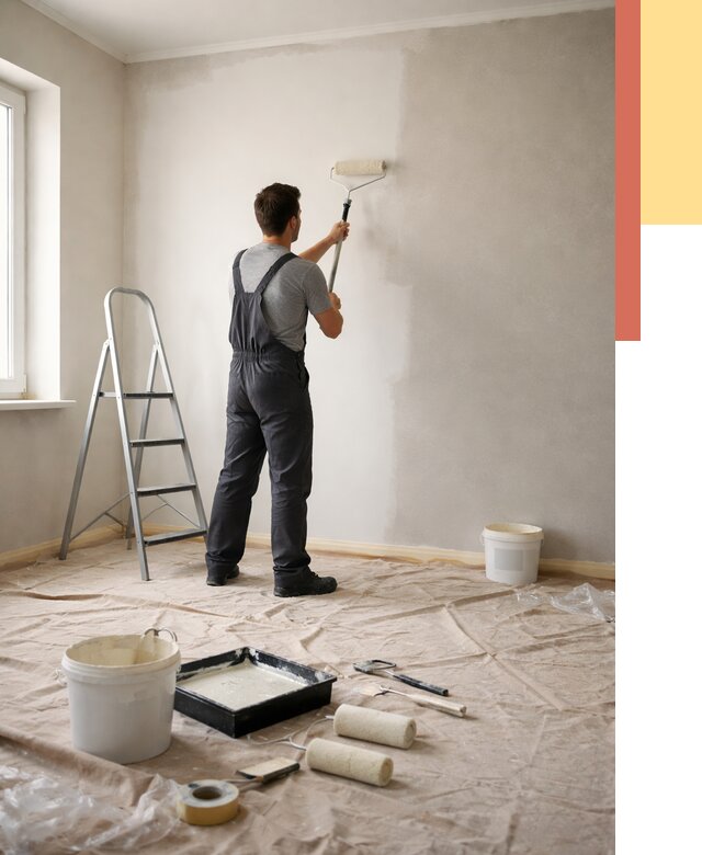 Покраска стен моющейся краской в Пензе от 359 руб./м² — быстро и недорого | ОТДЕЛОЧНИК-Пнз