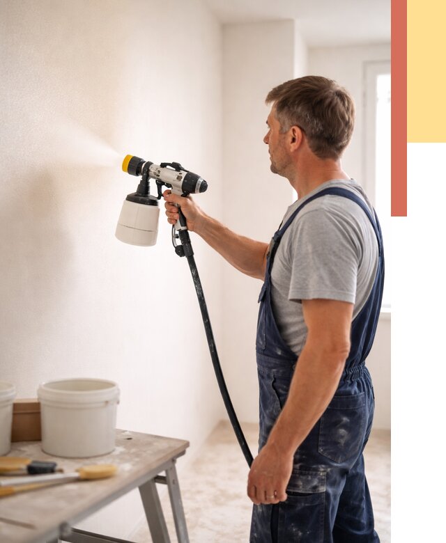 Покраска стен краскопультом в Пензе от 7699 руб. — механизированная покраска | ОТДЕЛОЧНИК-Пнз