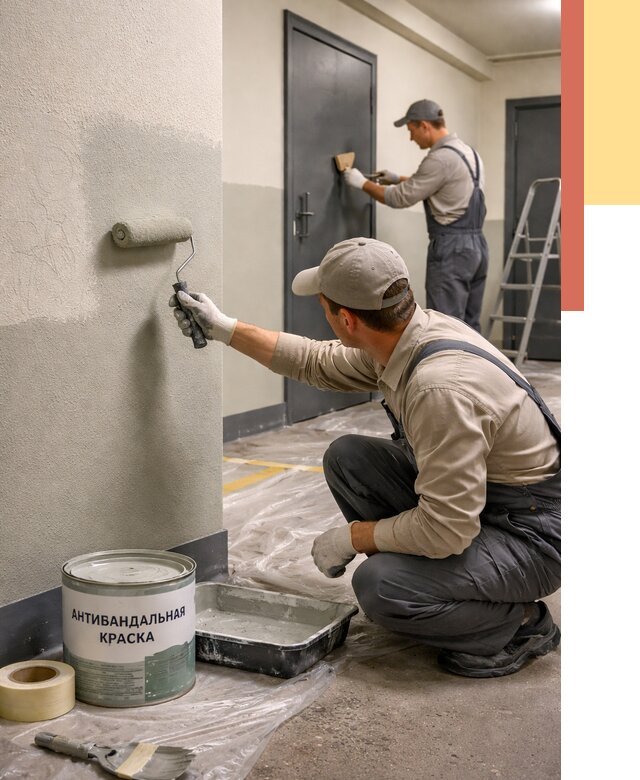 Покраска стен антивандальной краской в Пензе от 4619 руб./м² под ключ | ОТДЕЛОЧНИК-Пнз