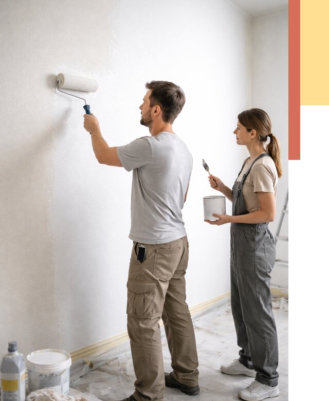 Окраска стен по стеклохолсту в Пензе от 4619 руб/м² под ключ | ОТДЕЛОЧНИК-Пнз