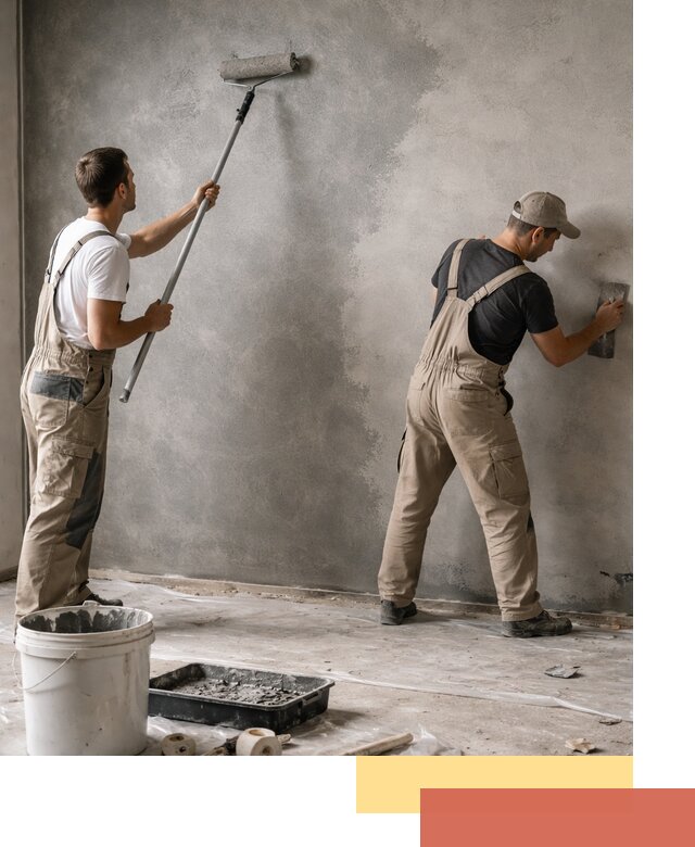 Покраска стен под бетон в Пензе профессионально и недорого