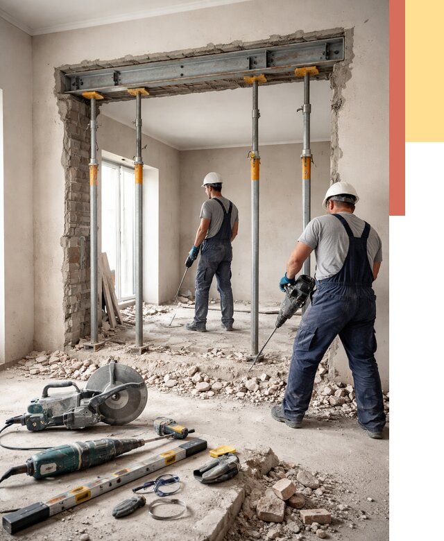 Прорезка проема в стене в Пензе от 4619 руб. — быстро и недорого | ОТДЕЛОЧНИК-Пнз