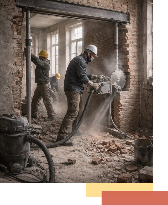 Прорезка проема в стене под дверной или оконный проем в Пензе