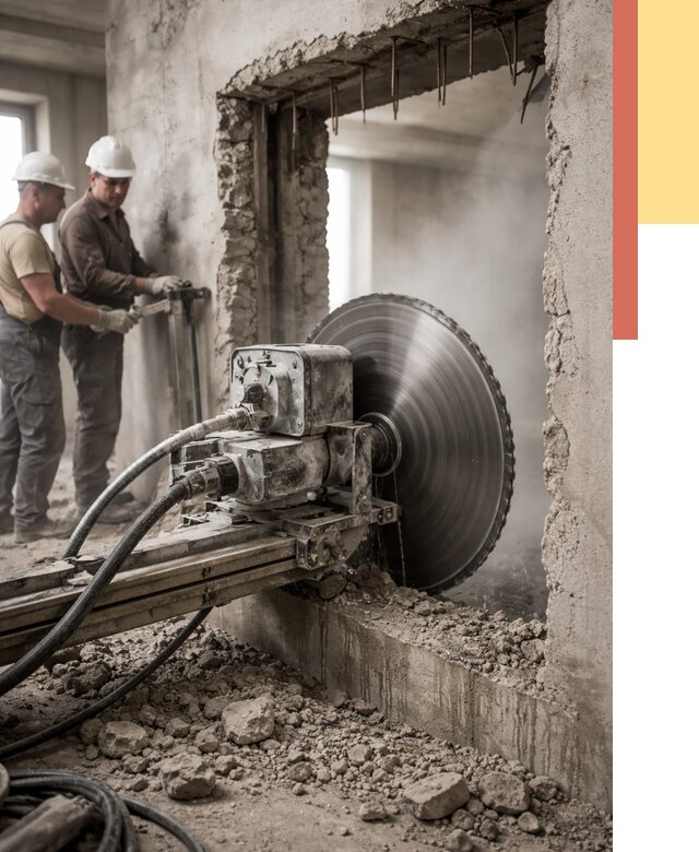 Алмазная резка проемов в Пензе от 4619 руб. быстро и недорого | ОТДЕЛОЧНИК-Пнз