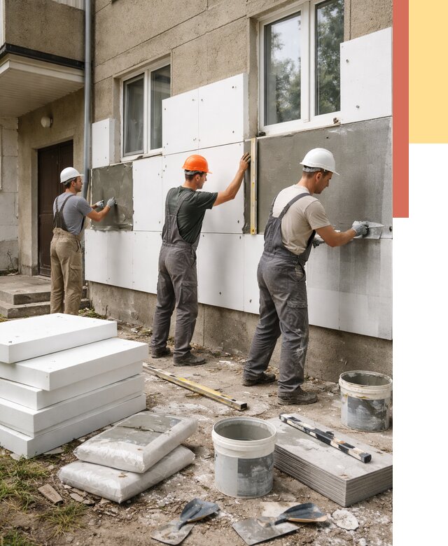 Утепление стен пенопластом в Пензе от 1796 руб. — недорого и под ключ | ОТДЕЛОЧНИК-Пнз