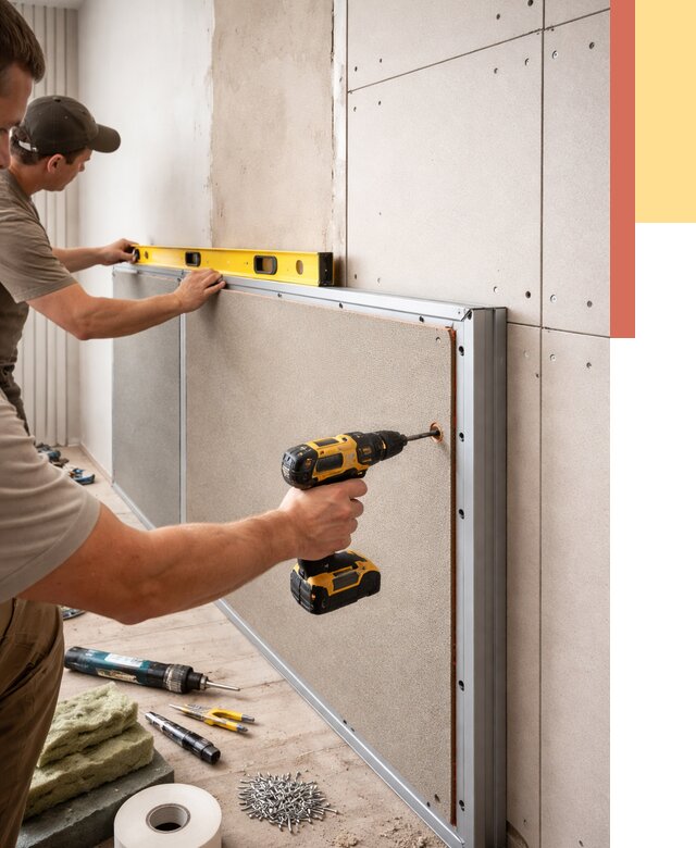 Шумоизоляция стен панелями ЗИПС в Пензе от 2258 руб./м² под ключ | ОТДЕЛОЧНИК-Пнз