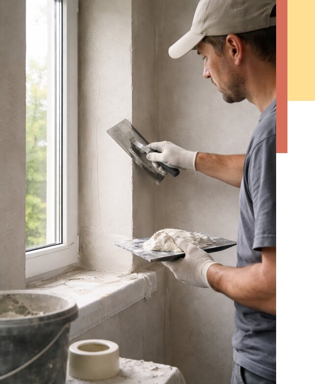 Штукатурка откосов в Пензе от 4619 руб/м² — услуги и выравнивание под ключ | ОТДЕЛОЧНИК-Пнз