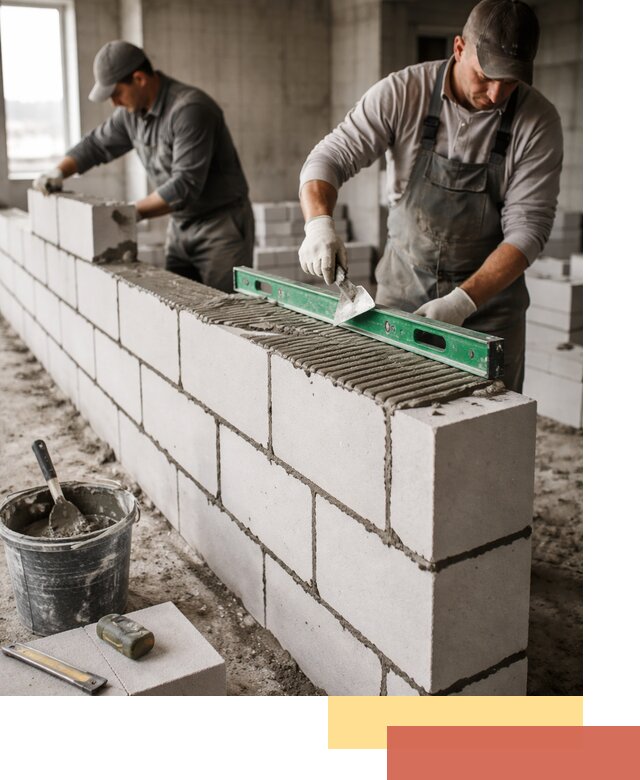 Кладка перегородок из газобетона в Пензе быстро и качественно