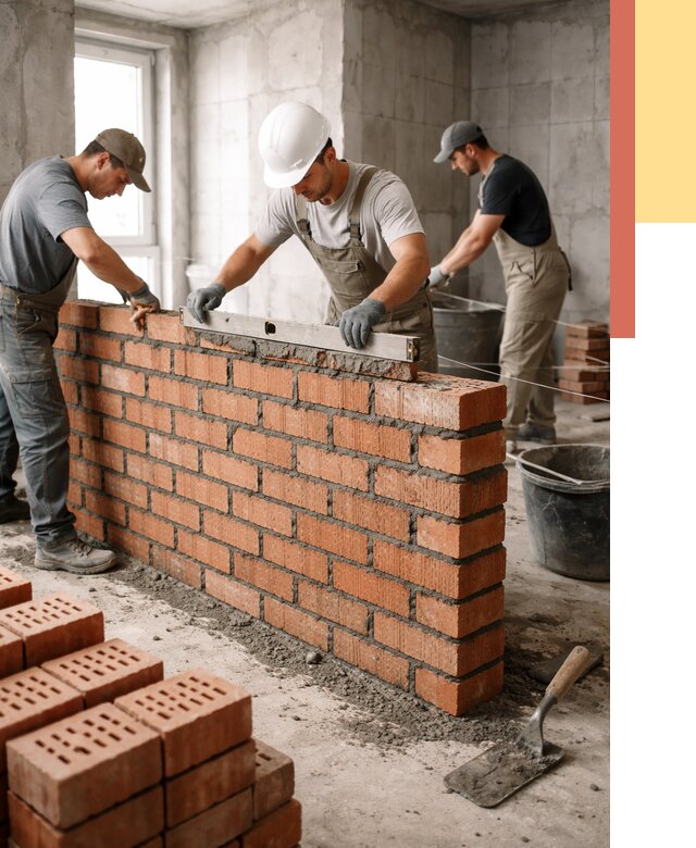 Кладка перегородок из кирпича в Пензе от 3593 руб. за м² | ОТДЕЛОЧНИК-Пнз