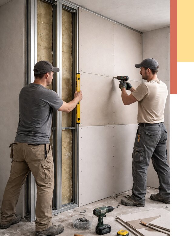 Монтаж двухслойной перегородки из гипсокартона в Пензе от 1488 руб. | ОТДЕЛОЧНИК-Пнз