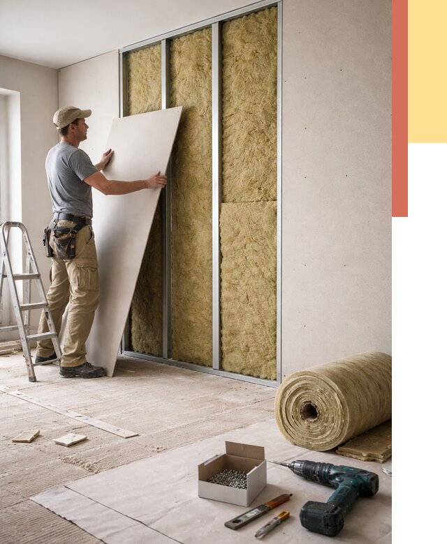 Перегородка из гипсокартона с шумоизоляцией в Пензе от 3203 руб. | ОТДЕЛОЧНИК-Пнз