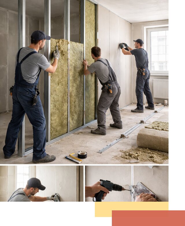 Перегородка из гипсокартона с шумоизоляцией в Пензе — монтаж под ключ