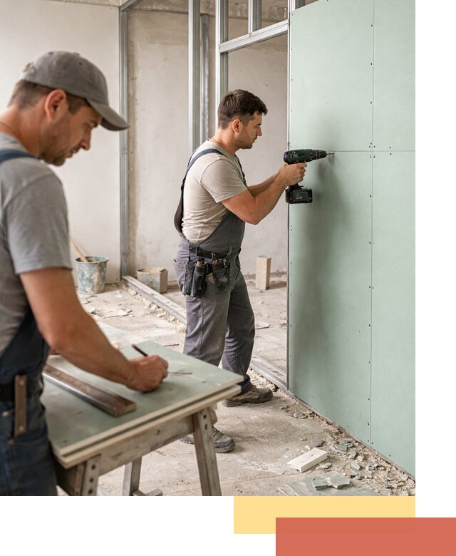 Перегородки из влагостойкого гипсокартона под ключ в Пензе