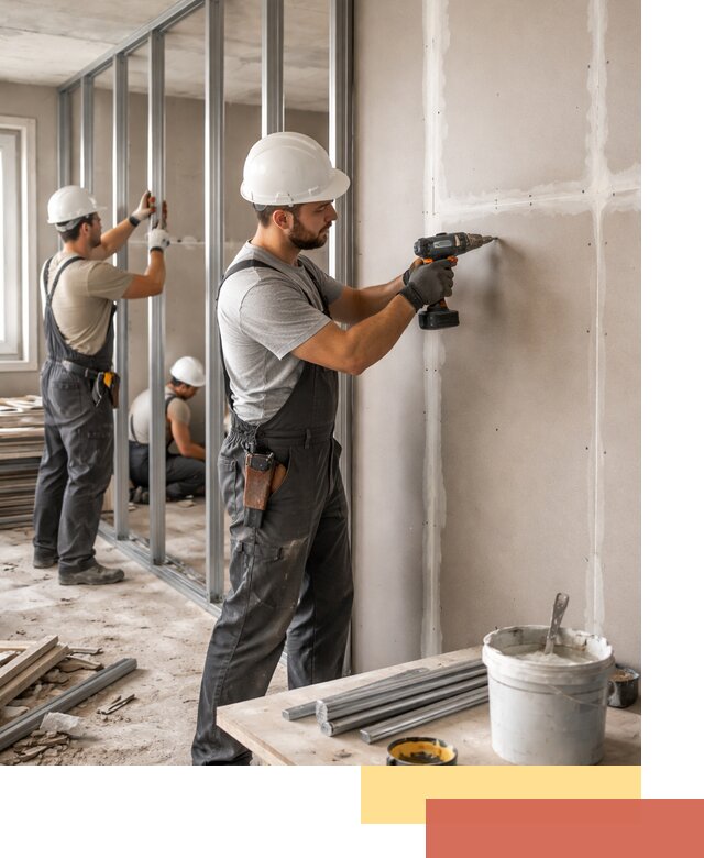 Перегородки из огнестойкого гипсокартона в Пензе под ключ