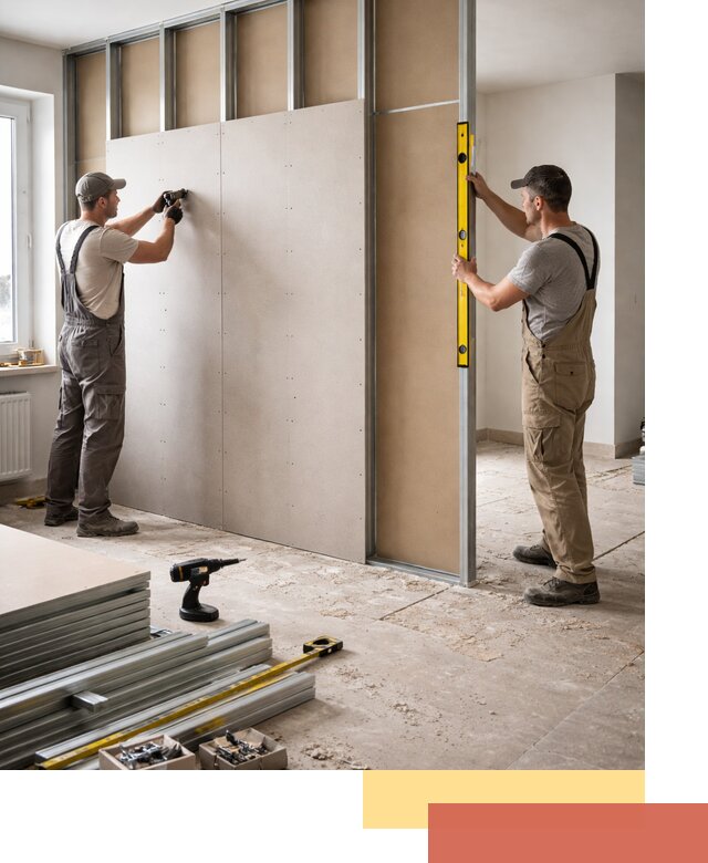 Зонирующая перегородка из гипсокартона под ключ в Пензе