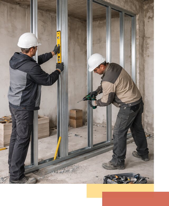 Монтаж каркаса перегородки из профиля в Пензе