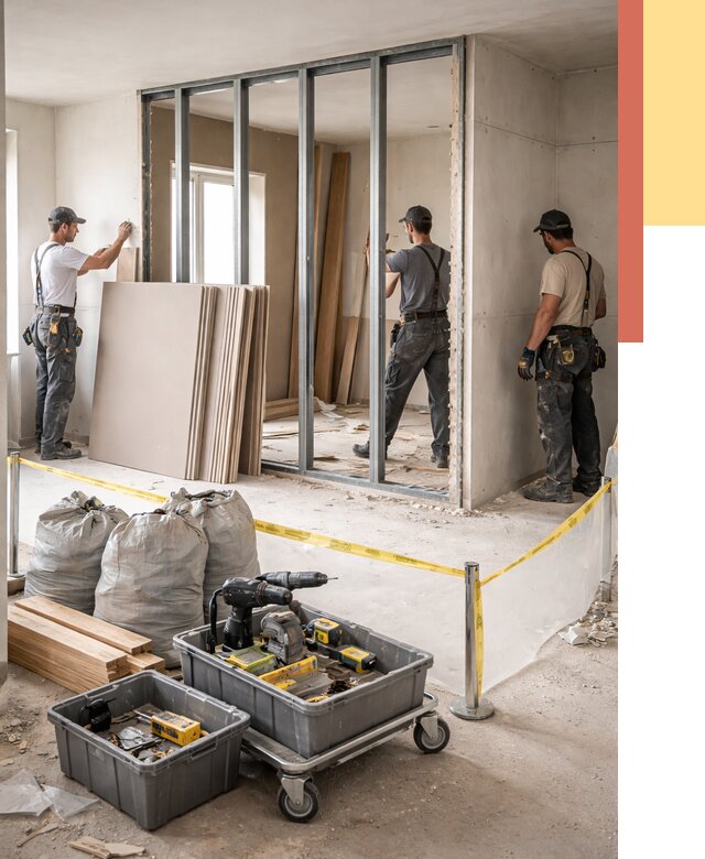 Перенос гипсокартонной перегородки в Пензе под ключ от 4619 руб. | Демонтаж и монтаж – ОТДЕЛОЧНИК-Пнз