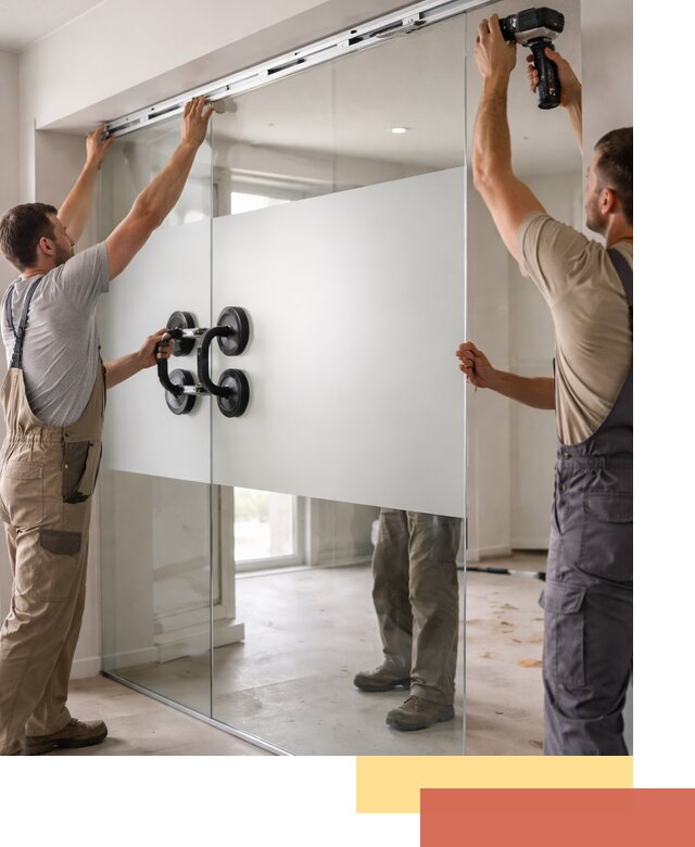 Матовые стеклянные перегородки под ключ в Пензе