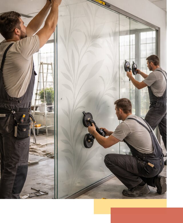 Стеклянные перегородки с рисунком на заказ в Пензе