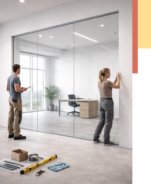 Перегородки из закаленного стекла в Пензе от 9752 руб. под ключ | ОТДЕЛОЧНИК-Пнз