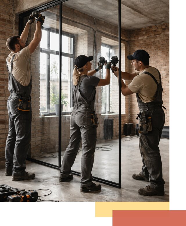 Стеклянные перегородки лофт — изготовление и монтаж в Пензе