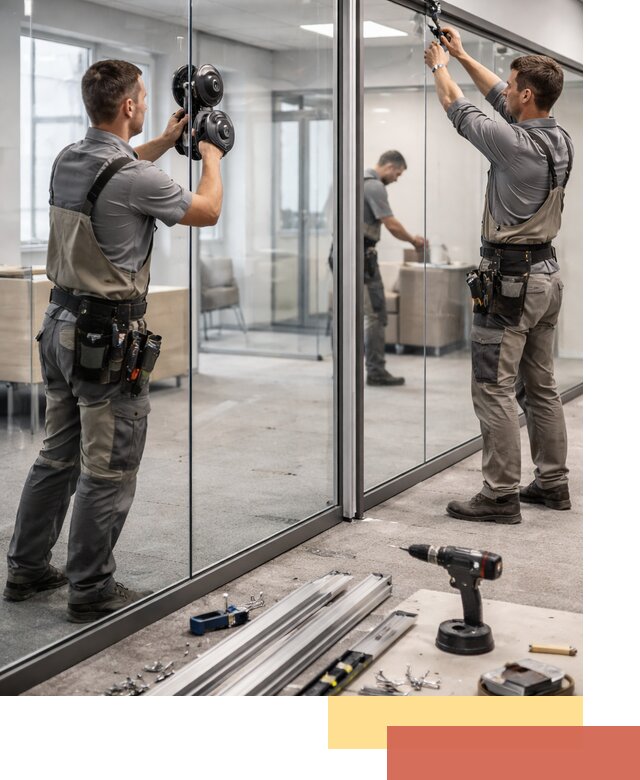 Стеклянные офисные перегородки под ключ в Пензе